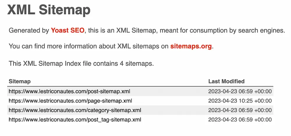 Trouver un fichier XML Sitemap